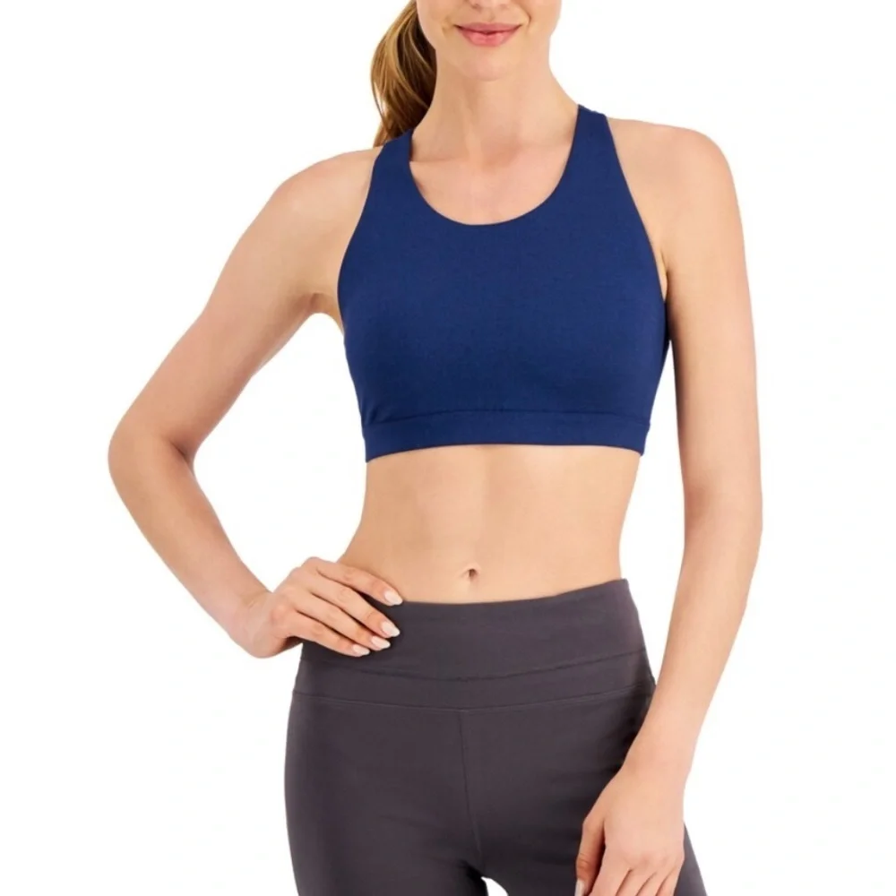Women's Navy Blue Sports Bra - Picture 3 of 5